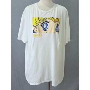 Sailor Moon Graphic T-Shirt Womens 2XL White Anime Eyes Usagi Tsukino Cotton Tee